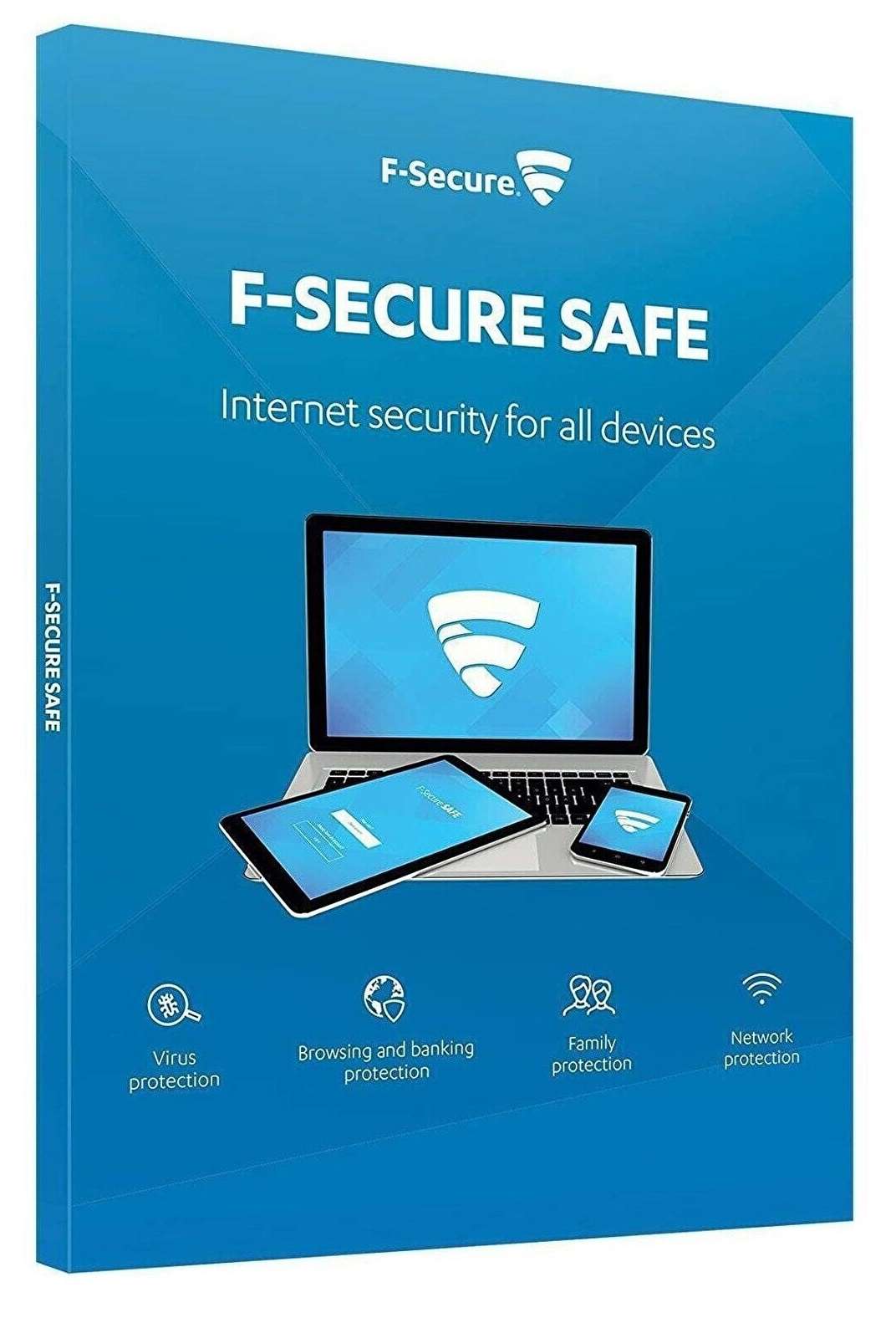 F-Secure Safe 1 PC Kullanıcı + 1 Mobil Cihaz 1 Yıl Internet Security